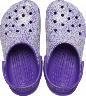 Crocs Classic Glitter Clog Kids Neon Purple/Multi