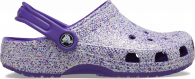Crocs Classic Glitter Clog Kids Neon Purple/Multi